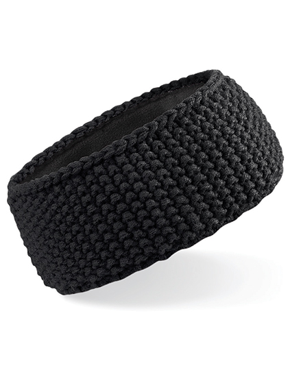 Beechfield Slopeside Waffle Headband Black