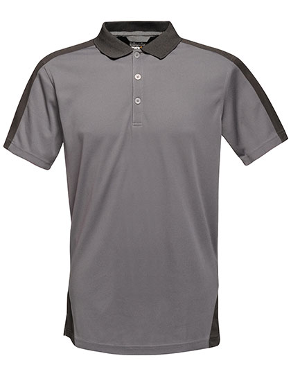 Contrast Coolweave Polo Seal Grey (Solid) / Black XXS