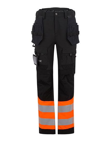 Hi-Vis X-Pro Stretch Holster Trouser (Class 1) Black / Orange 46/31