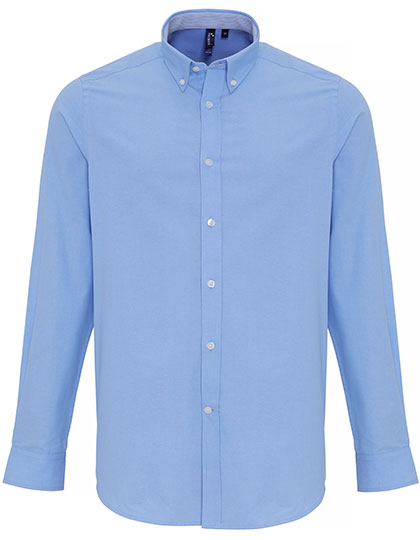 Men´s Cotton Rich Oxford Stripes Shirt Oxford Blue (ca. Pantone 7453C) 3XL