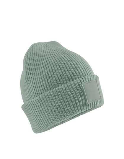 Beechfield Kids Deep Cuffed Tonal Patch Beanie Dusty Green