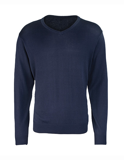 Men´s V-Neck Knitted Sweater Navy (ca. Pantone 2378C) 5XL (24)