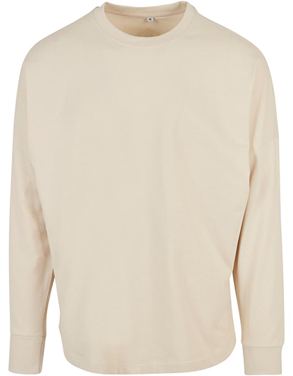 Build Your Brand Oversized Cut On Sleeve Longsleeve Sand 5XL