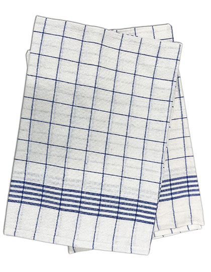 Geschirrtücher, kariert (10er Pack) White-Blue Checked 50 x 70 cn