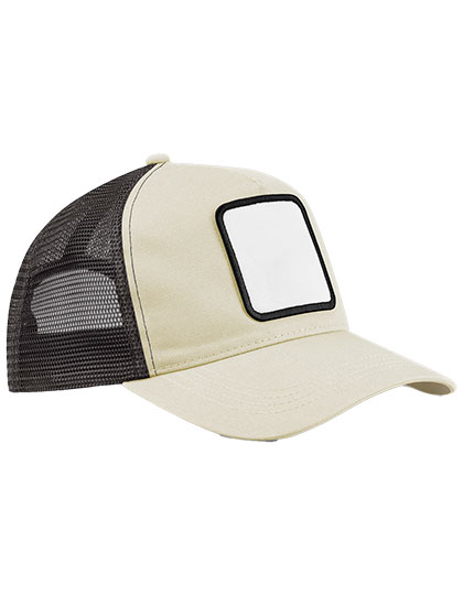 Beechfield Appliqué Patch 5 Panel Trucker Stone