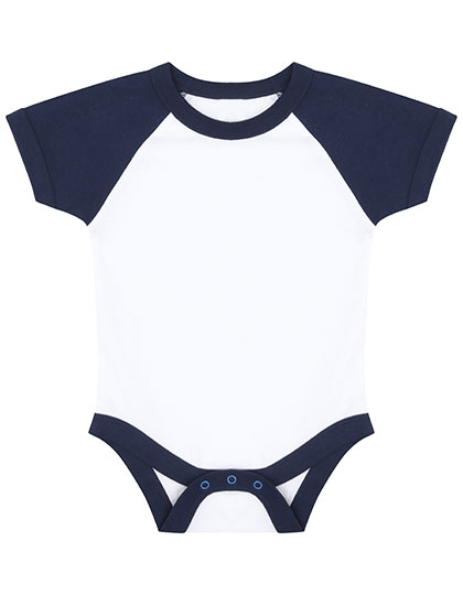 Essential Short Sleeved Baseball Bodysuit White 12/18 months