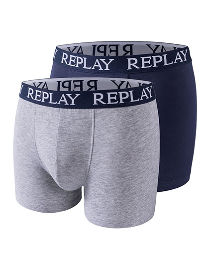 Men´s Boxer Short (2 Pair Box) Grey Melange / Indigo XXL