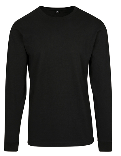 Build Your Brand Long Sleeve Tee With Cuffrib Black XXL