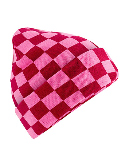 Beechfield Checkerboard Beanie Classic Red
