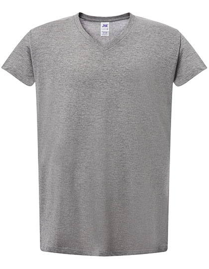 Ladies´ Curves T-Shirt V-Neck Grey Melange XL