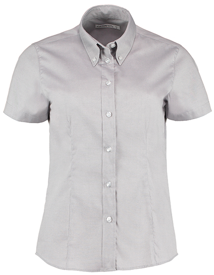 Women´s Tailored Fit Corporate Oxford Shirt Short Sleeve Silver Grey (Solid) 46 (3XL/20)