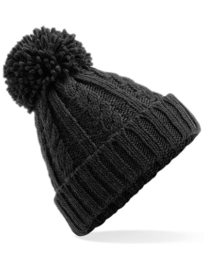 Beechfield Cable Knit Melange Beanie Black