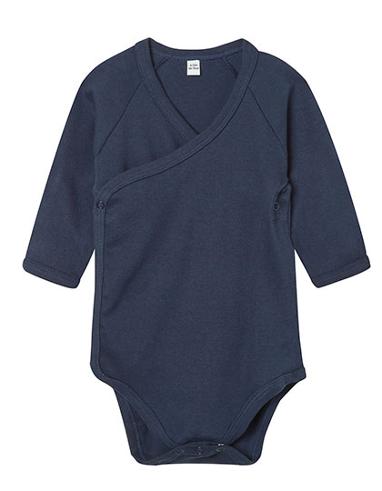Baby Long Sleeve Kimono Bodysuit Nautical Navy 6-12 months