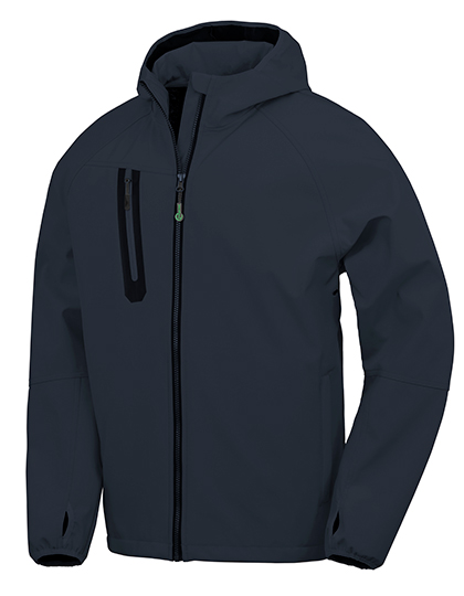 3-Layer Recycled Printable Hooded Casual Softshell Jacket Navy / Navy 4XL