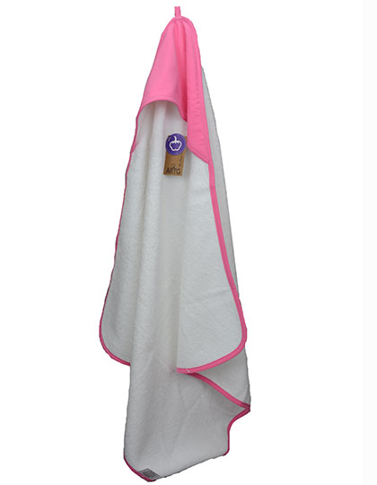 PRINT-Me® Baby-Kapuzenhandtuch 75 x 75 cm White / Pink 75 x 75 cm