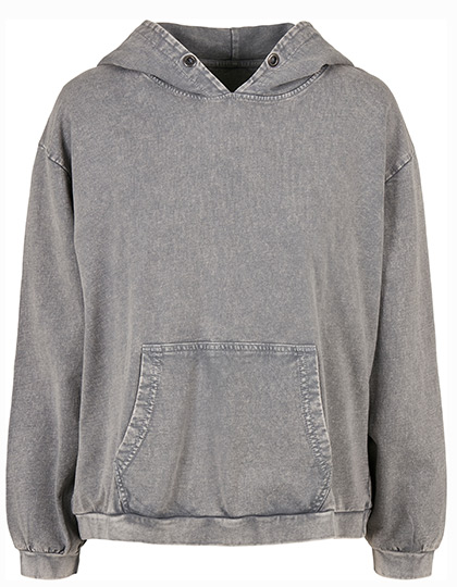 Build Your Brand Damen Acid Washed Oversize Hoody Asphalt 5XL