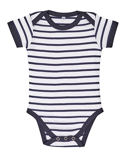 Baby Striped Bodysuit Miles White / Navy 6-12 months
