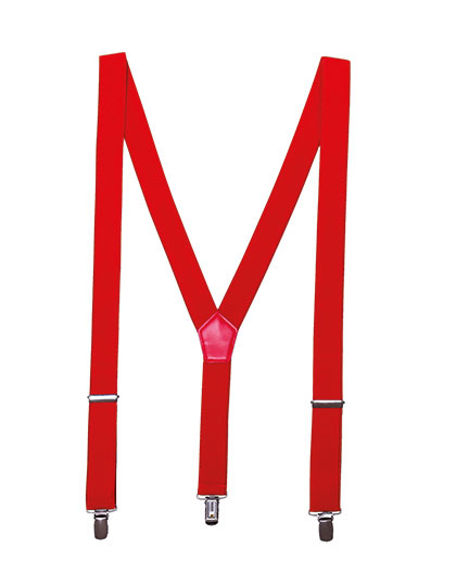Clip On Trousers Braces/Suspenders Red One Size