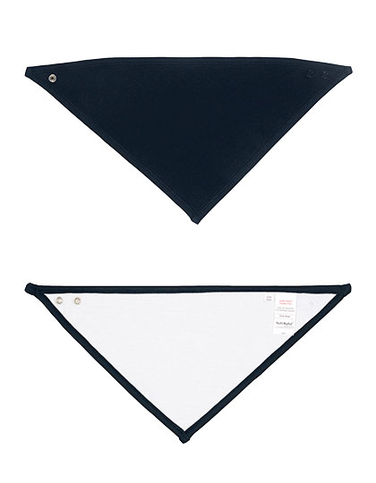 Bandana Bib White / Nautical Navy One Size