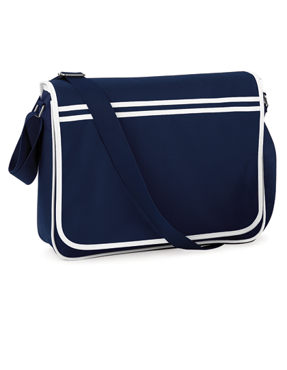 Retro Messenger French Navy / White 40 x 30 x 10 cm