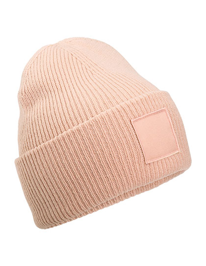 Beechfield Deep Cuffed Tonal Patch Beanie Peach