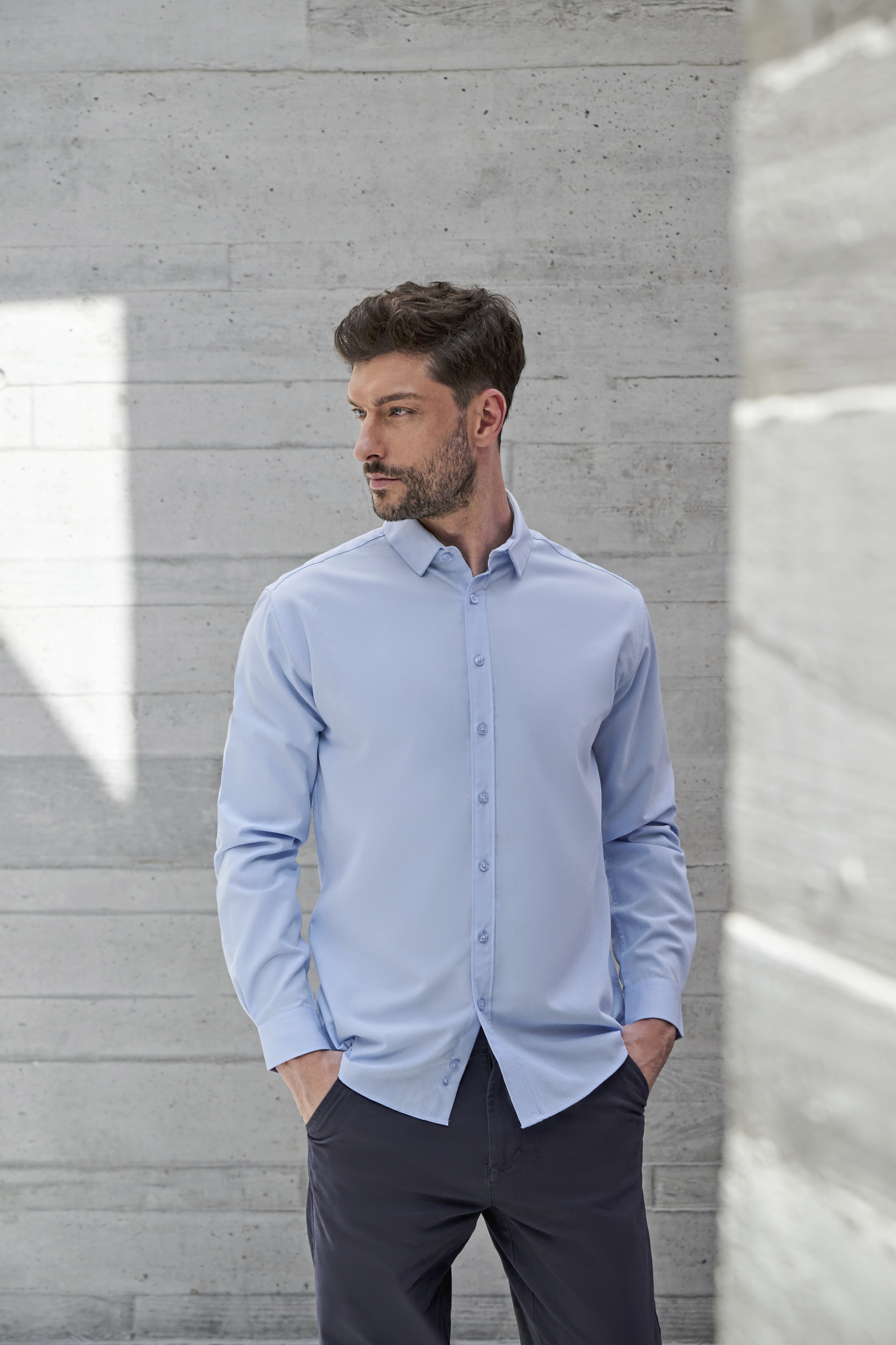 Men´s Long Sleeved ´Cotton Feel´ Coolplus® Shirt