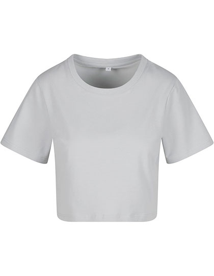 Ladies Cropped Tee Light Asphalt 5XL