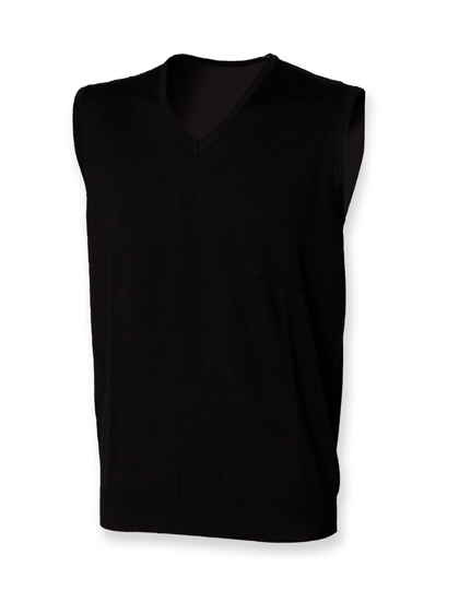 Men´s Lightweight Sleeveless V-Neck Jumper Black 4XL