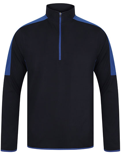 Adults 1/4 Zip Midlayer With Contrast Panelling Navy / Royal XXL