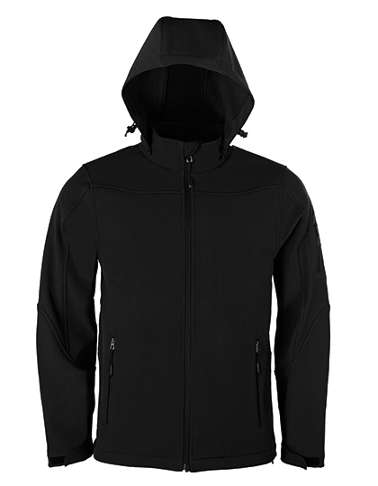 Men´s Hooded Soft-Shell Jacket Black 5XL