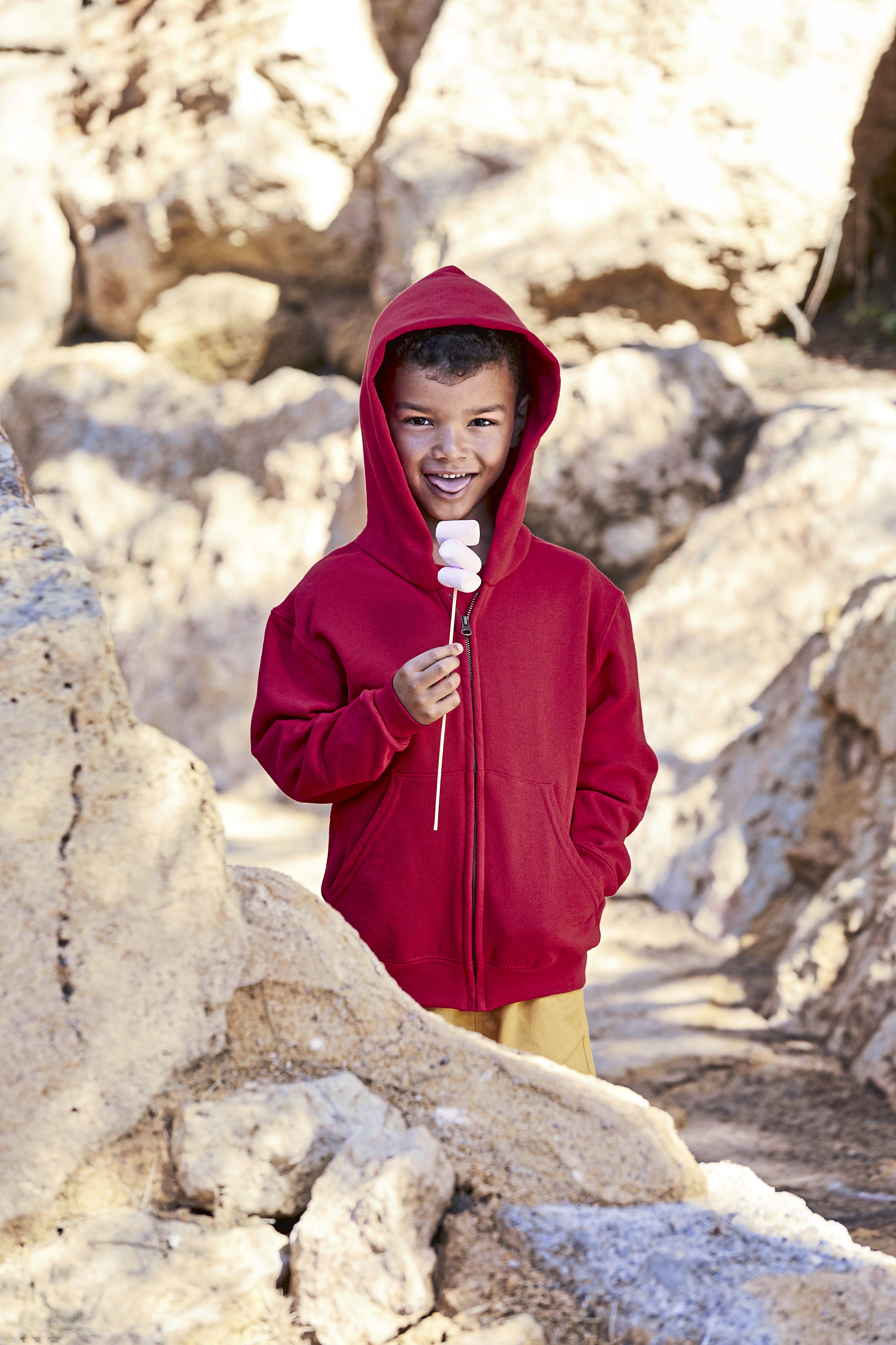 Fruit of the Loom Kids´ Classic Hooded Sweat Jacket Modellbild
