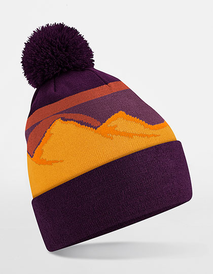 Beechfield Mountain Peaks Pom Pom Beanie Desert Peaks