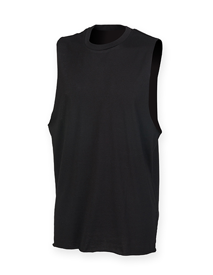 Men´s High Neck Slash Armhole Vest Black XXL
