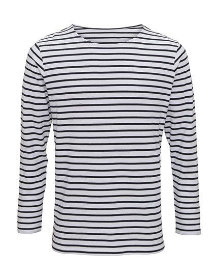 Herren Marinière Coastal Langarmshirt White-Navy XXL