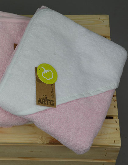 Babiezz® Kapuzenhandtuch Light Pink / White 75 x 75 cm